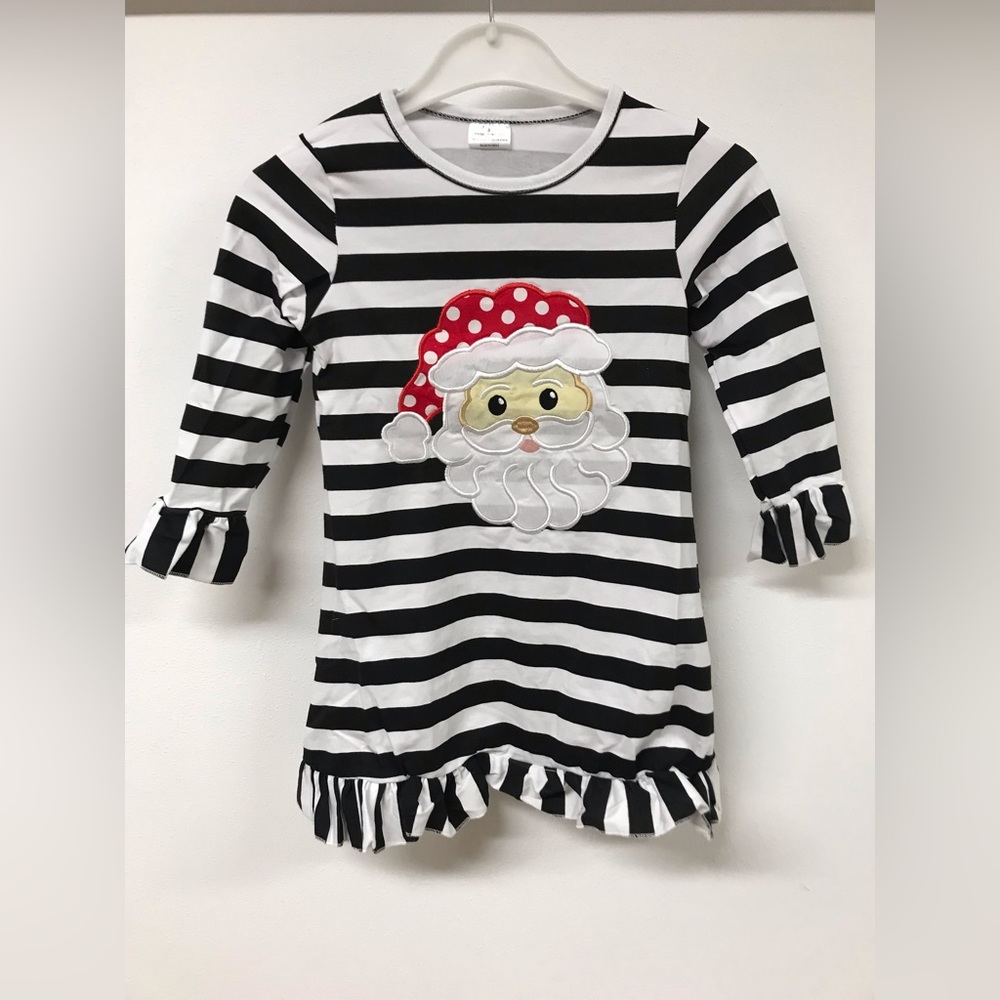 Little Girl Toddler Infant Dress Kids Long Sleeve Christmas Santa Girl Dress Top